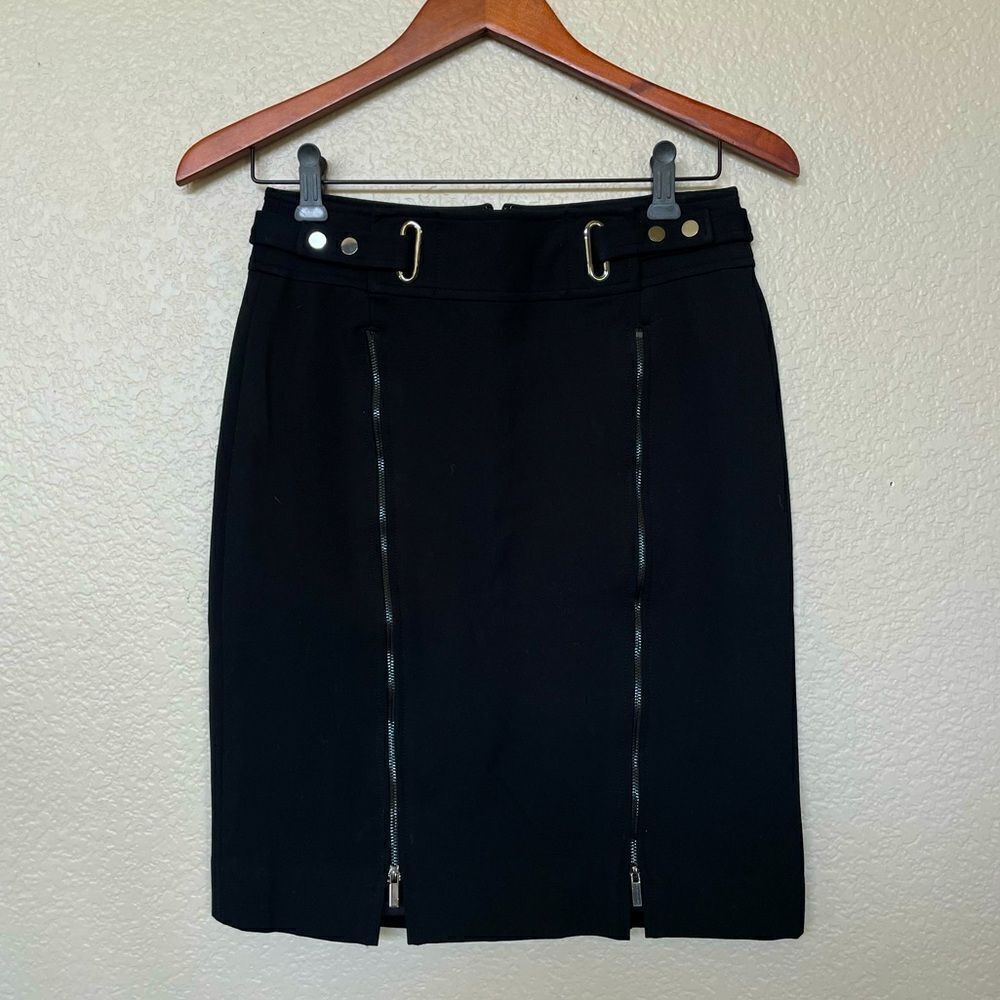 ETC Black Zipper Front Pencil Skirt 0